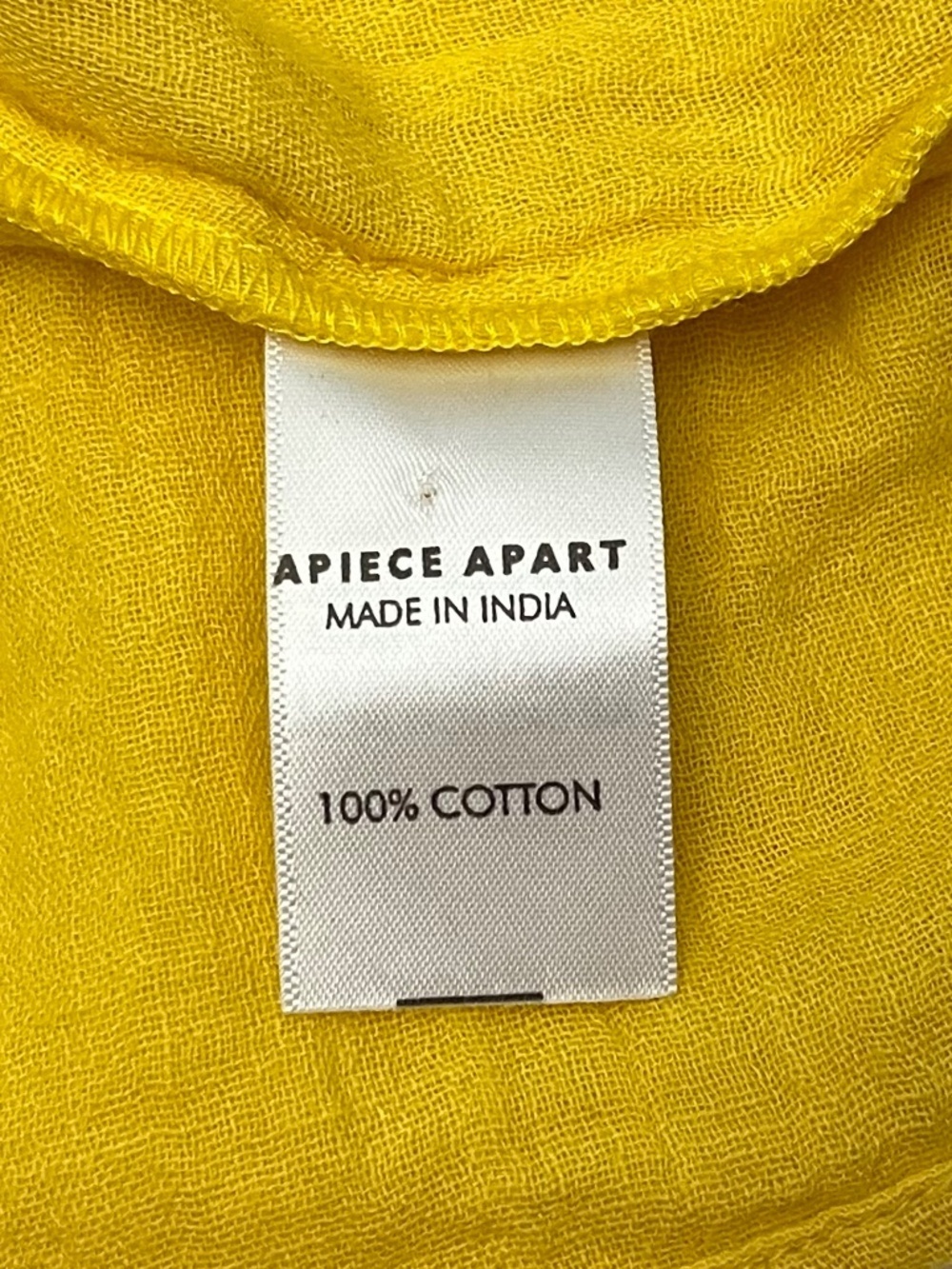 Apiece Apart Lypie Dress Size 0 XS Yellow Gauze Cotton Ruffle Tiered Midi Boho - Picture 8 of 10
